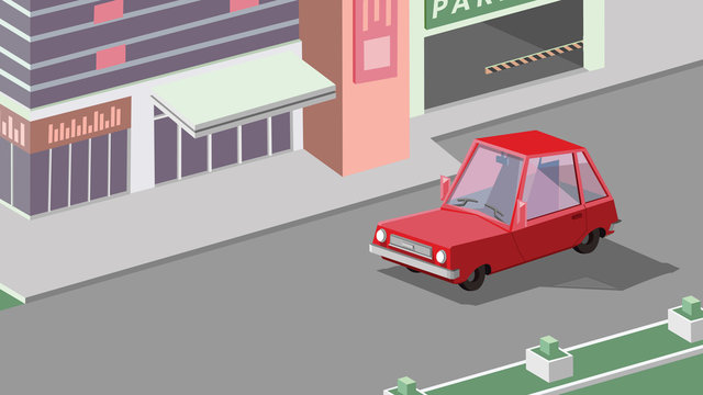 a car driving in city illustration vector illustration