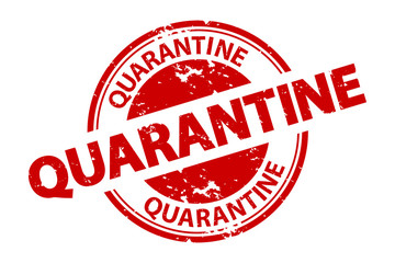 Rubber Stamp Quarantine - Red Vector Illustration - Isolated On White Background