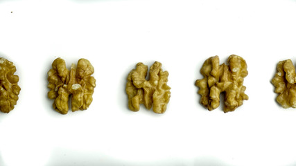 Walnuts isolated on white background. With clipping path.