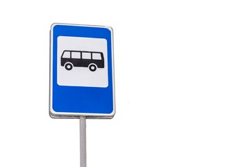 bus stop sign, isolate on a white background
