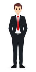 Man in business suit with tie. Elegant businessman.