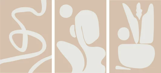 abstraktes kunstset aus der mitte des jahrhunderts, blasse erdfarben, minimalistische designvektorillustration © Levin