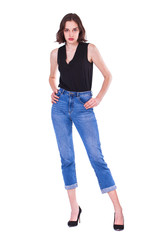Fototapeta premium Fashion portrait of a young beautiful woman