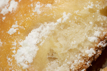 Sweet baked goods with powdered sugar
