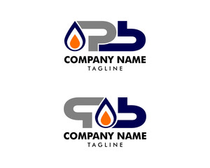 Set of Oil and Gas Initial Letter PB Logo Design