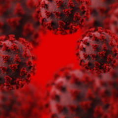 Chinese coronavirus COVID-19 in blood background. 3d render illustration