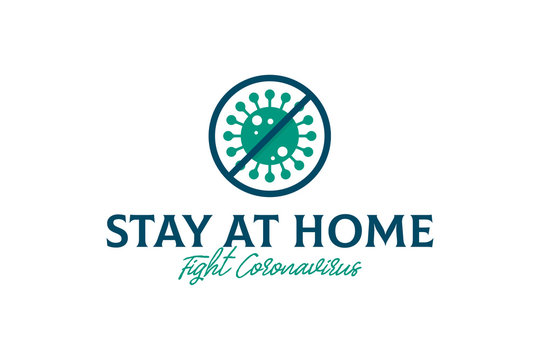 Stay at Home, Fight Coronavirus Logo