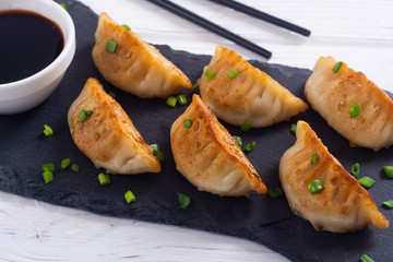 Traditional asian dumplings gyoza