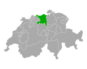Karte von Aargau in Schweiz