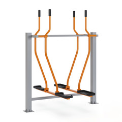 Fototapeta na wymiar Street exercise equipment for gaining muscle mass and recovering from injuries on a white background. Clipping path included. 3D rendering.