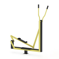Street exercise equipment for gaining muscle mass and recovering from injuries on a white background. Clipping path included. 3D rendering.