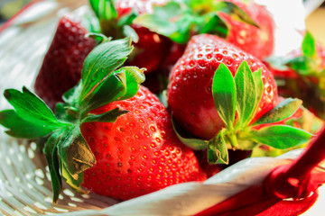 fresh strawberries in a basket
