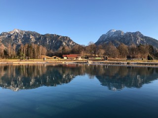 Beautiful lake mountain panorama