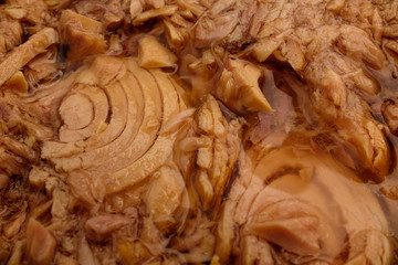Canned tuna on white background