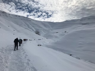 hiking in mountains