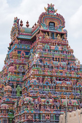 One of the entrance gateways, or Gopuram, at the Ranganathaswamy temple at Srirangam at Trichy in India