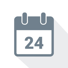 simple calendar icon 24 on white background vector illustration EPS10