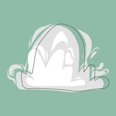 Isolated doodle cloud on light green background vector illustration hand draw design