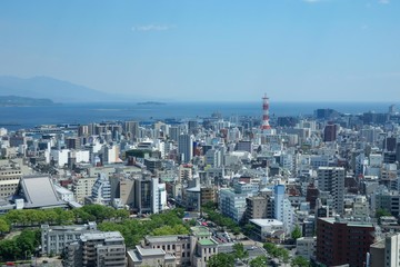 Fototapeta premium Widok na miasto Kagoshima
