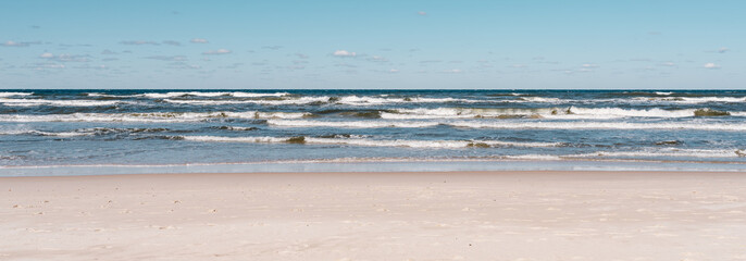 Spring view of the beach on the Baltic Sea in Poland