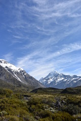 マウントクックトレッキング。ニュージーランド。Mt. Cook and Hooker Valley From The Village, New Zealand