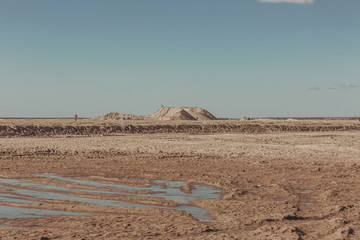 sand dunes in the deserted landscape