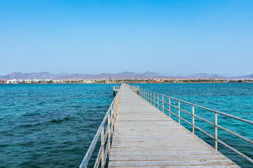 Long pontoon on the red sea in Egypt