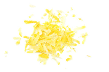 lemon zest isolated on white background. healthy food - obrazy, fototapety, plakaty