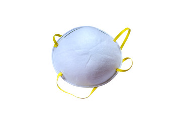 N 95 mask used for protection from viruses like corona virus. Doctor mask and corona virus protection mask isolated on a white background.Health care concept.