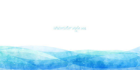 Sea vector illustration painted in watercolor style