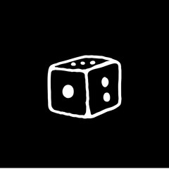 hand drawn dice illustration with doodle style vector