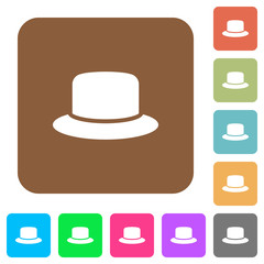 Hat rounded square flat icons