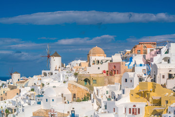 Fototapeta premium Oia town cityscape at Santorini island in Greece