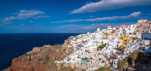 Fototapeta na wymiar Oia town cityscape at Santorini island in Greece