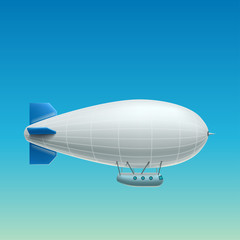 Naklejka na ściany i meble realistic white airship side view
