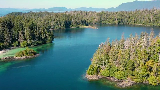 Aerial view of 3 Entrance Bay, Tongass National Forest, Sitka, Alaska, USA