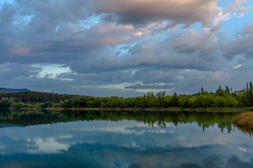 Fototapeta na wymiar Beautiful Lake of Banyoles. Catalonia, Spain.