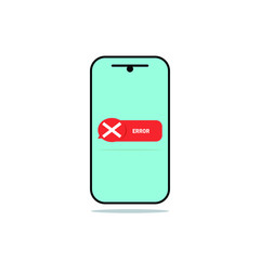Vector Error message Icon On Smartphone Screen Isolated White Background