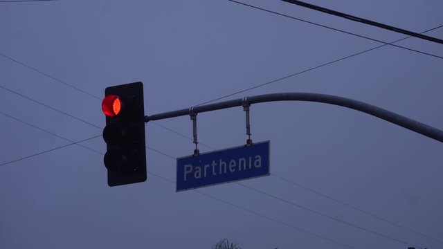 Parthenia street sign Los Angeles