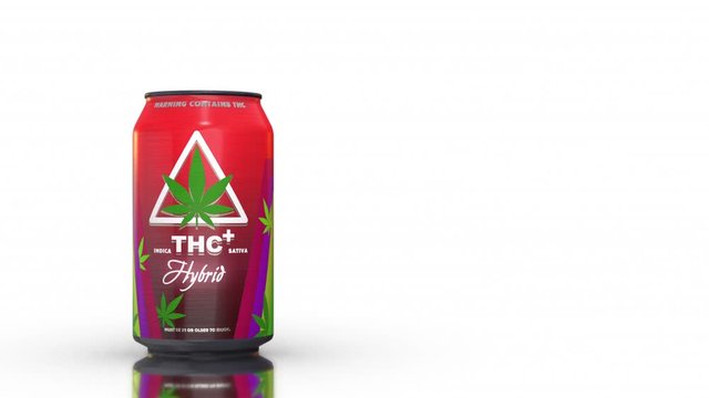 3D Cannabis hybrid drink slide on white background.