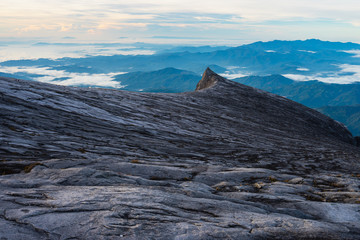 South peak, most famous peak in Kinabalu mountain massif, Borneo island in Sabah state, Malaysia