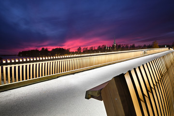 The brand new pedestrian bridge in Joensuu, Finland.