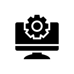 Monitor Settings Vector Icon Glyph Illustration
