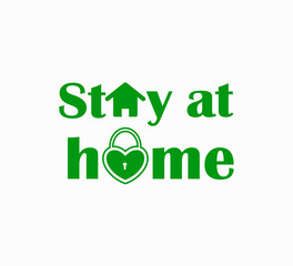 Fototapeta premium Vector icon - stay home, quarantine self-isolation. World coronavirus pandemic - prevention of self-isolation.