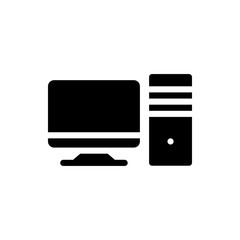 Computer Vector Icon Glyph Illustration