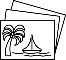 ship and palm photo icon