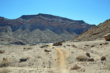 In the Fish River Canyon in southern Namibia