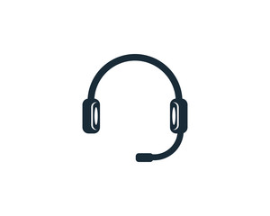 Call Center Headset Icon Vector Logo Template Illustration Design