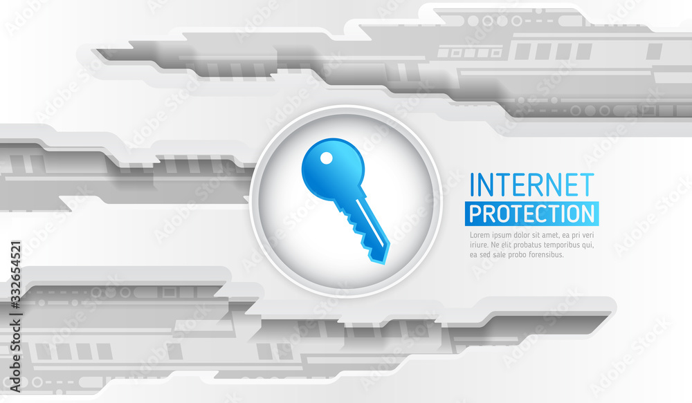 Aufkleber safety and confidential data protection. cyber data security or information privacy idea. technology
