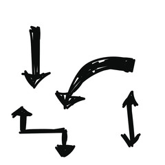 Doodle style arrows. drawn by hand in a vector very randomly